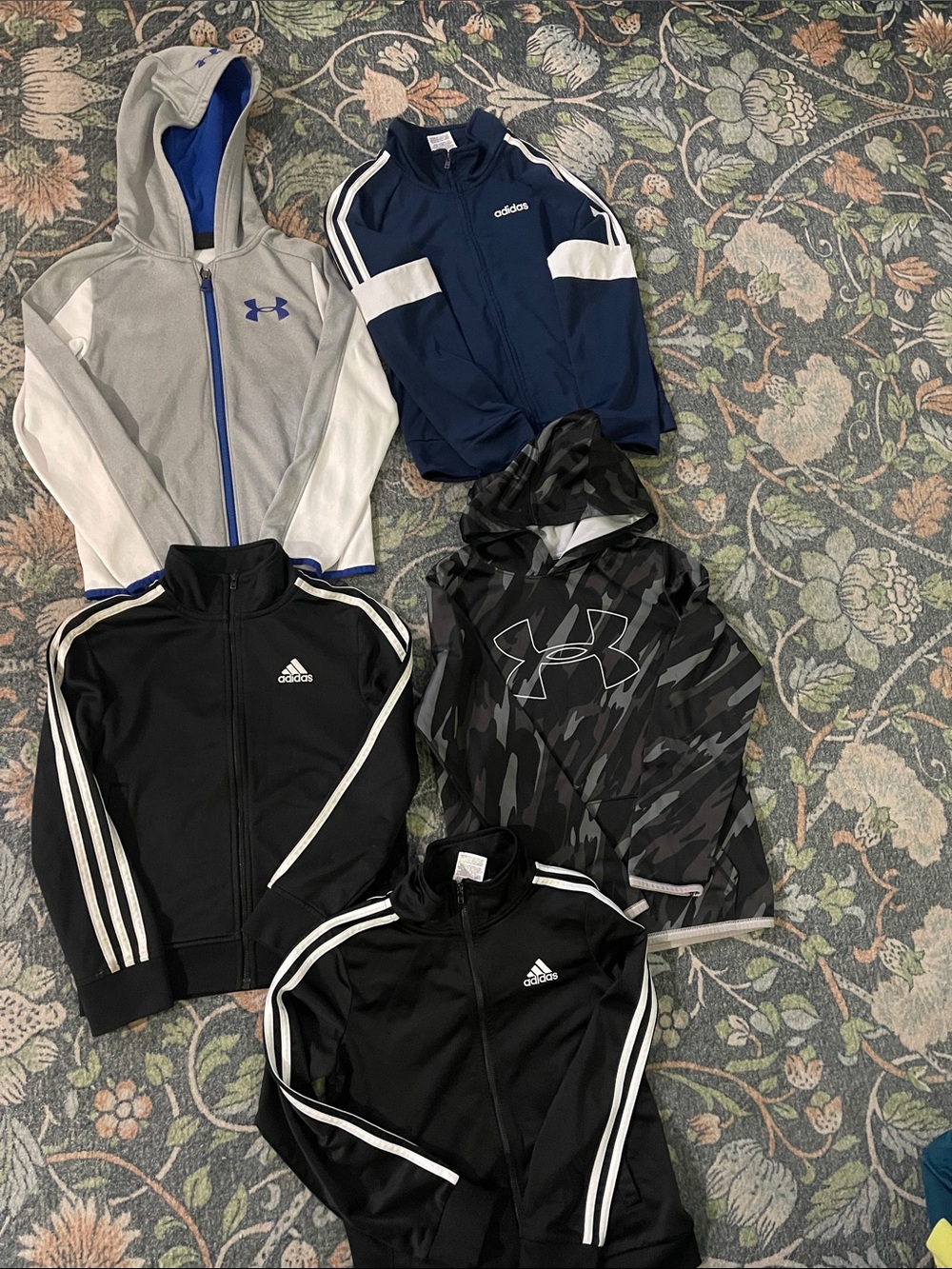 adidas Navy and White Kids Zip Track Jacket